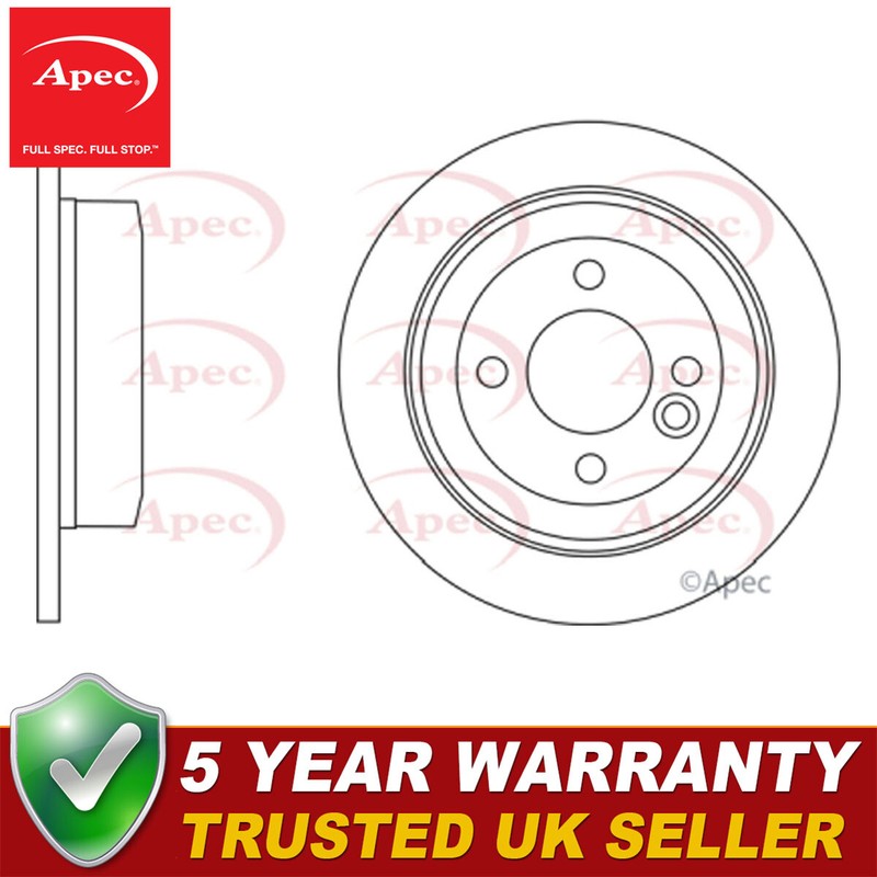 Apec Rear 1x Brake Disc Fits Mini Cooper One Clubman Clubvan 1.6 D 2.0 One