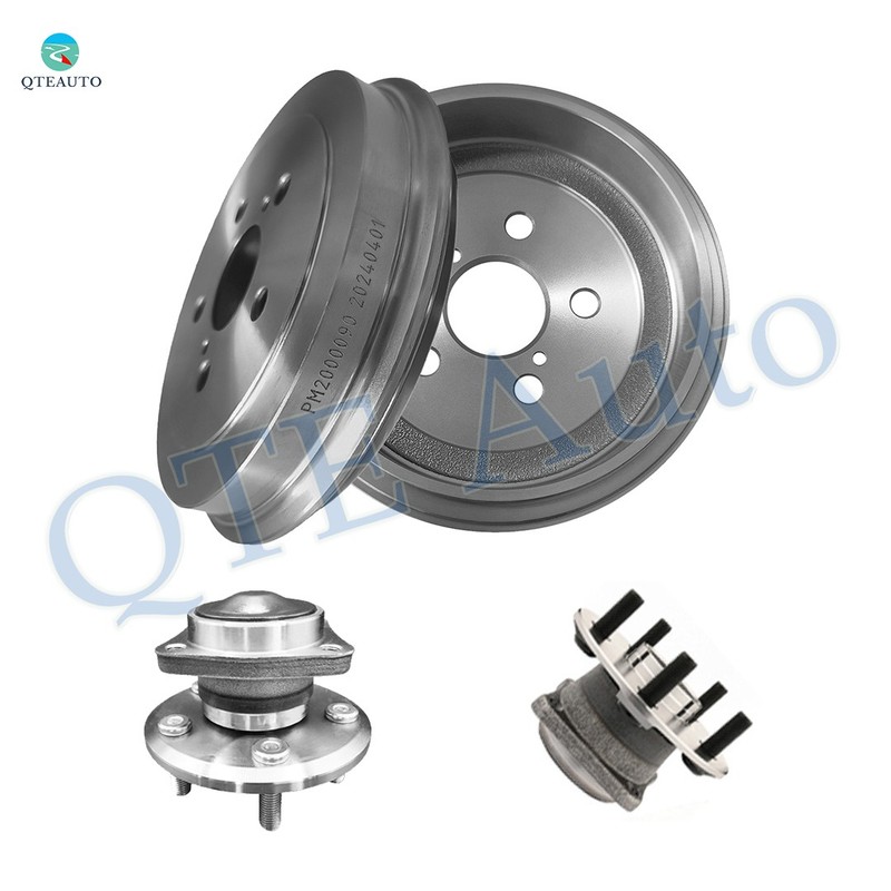Set 4 Rear 200mm Brake Disc Rotors-Wheel Hub Bearing To 2003-2008 Toyota Corolla