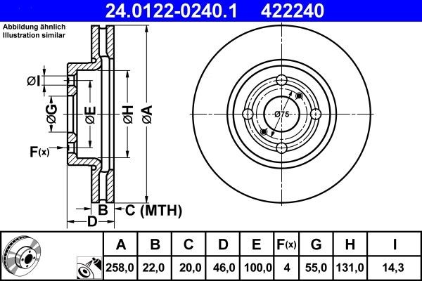 Brake Disc For Daihatsu CHARADE 11- Toyota YARIS 10-20 43512-0D060