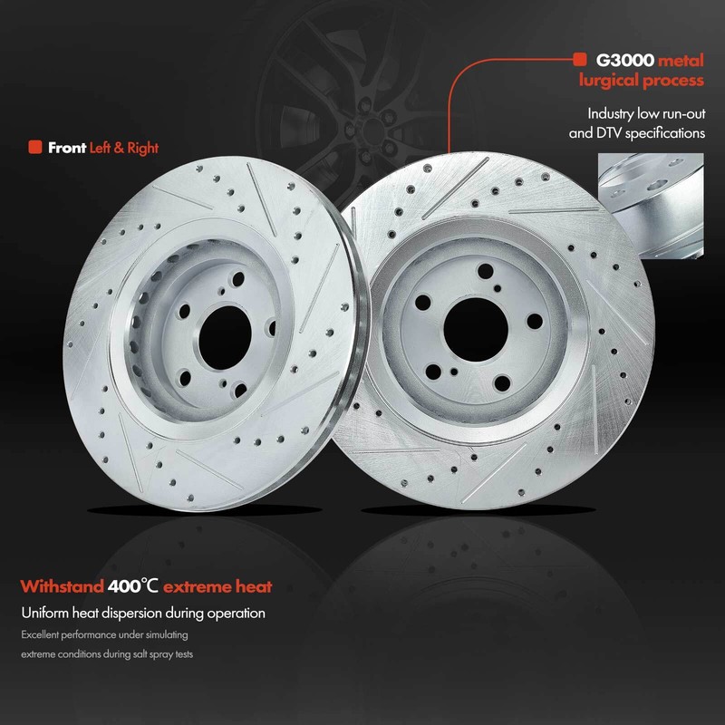 Front Drilled Slotted Rotors & Ceramic Brake Pads for Toyota Sienna Lexus NX300 gallery