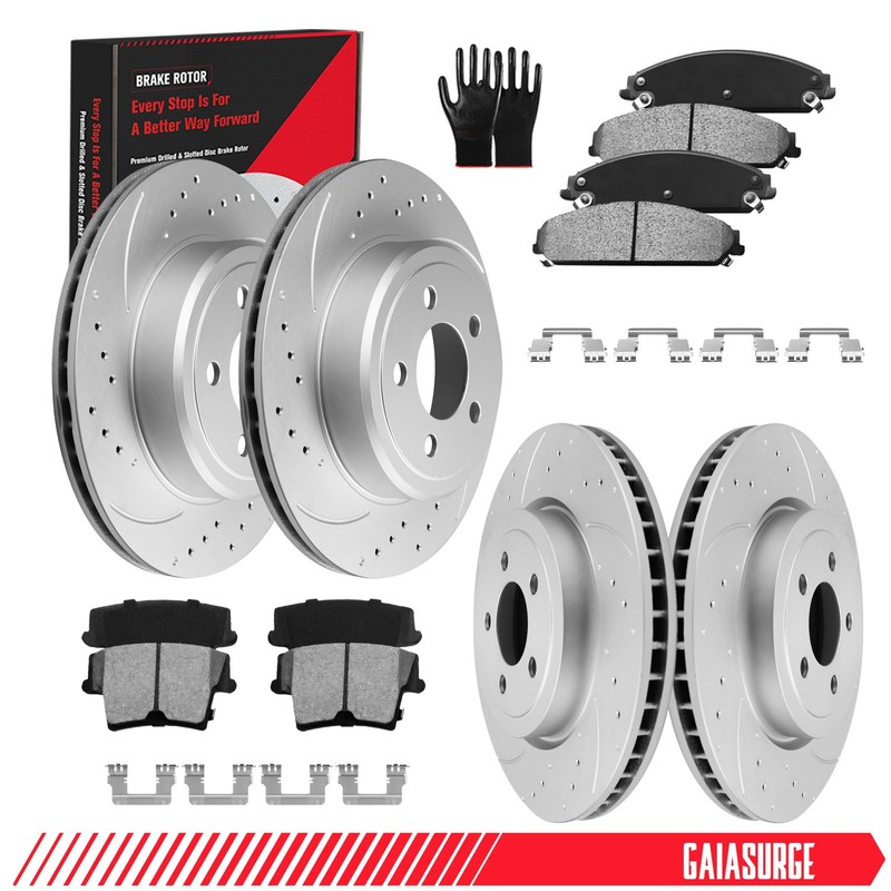 Front Rear Drilled Brake Rotors Ceramic Pads For Dodge Charger Challenger Magnum