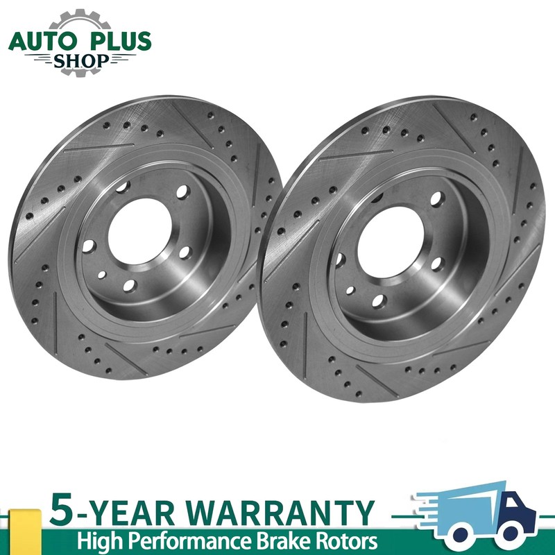 2x Rear Drilled Brake Rotors for Buick Envision Chevy Equinox Malibu GMC Terrain