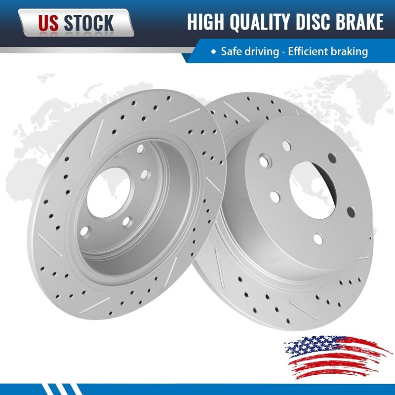 291mm REAR Drilled & Slotted Brake Rotors for Nissan Sentra Altima Maxima Juke