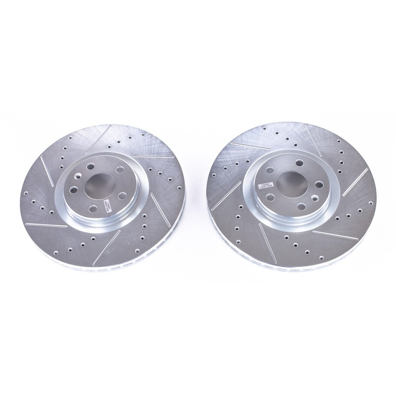 PowerStop Evolution Drilled Slotted Rotors Pair Front For Volvo XC90
