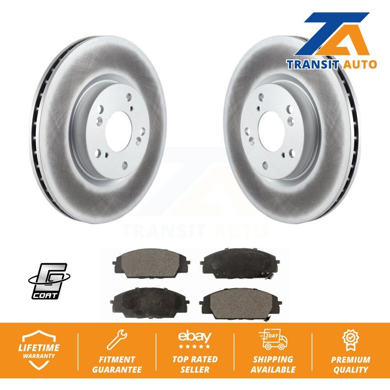 Front Coated Disc Brake Rotors And Ceramic Pad Kit For Honda Civic Acura CSX RSX