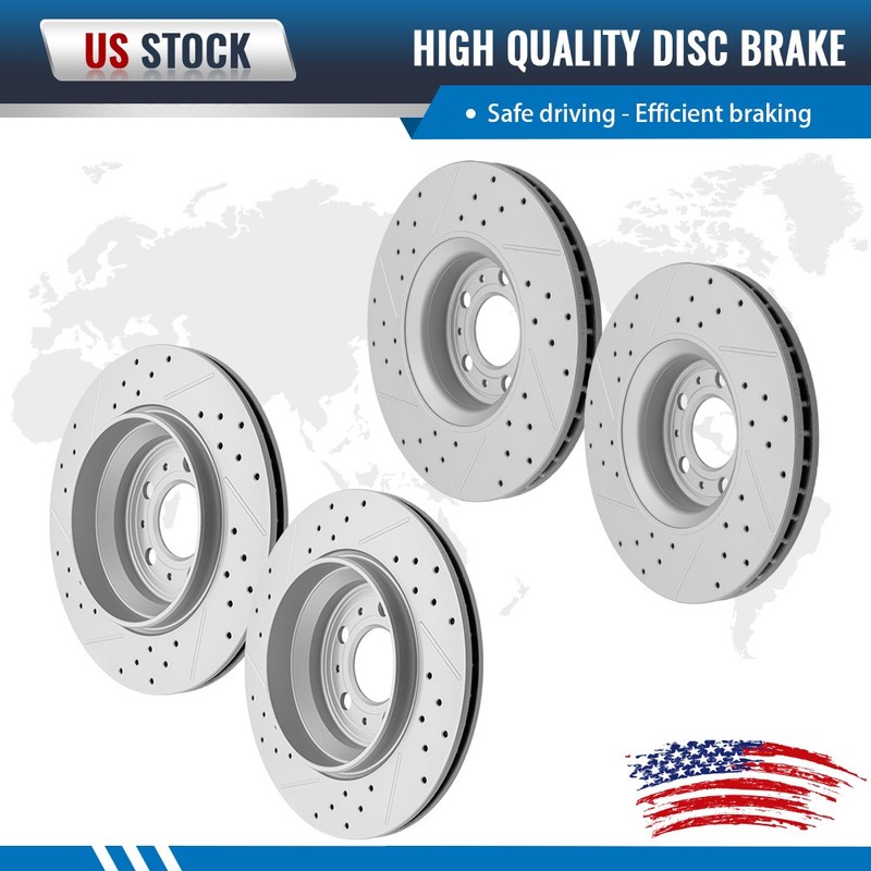 316mm Front and 308mm Rear Disc Brake Rotors for 2003 – 2012 2013 Volvo XC90