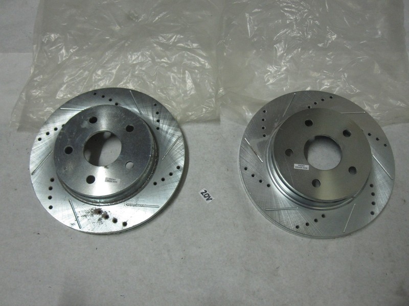 Disc Brake Rotors Cross Drilled Slotted Pair Front Left Right Power Stop AR8750