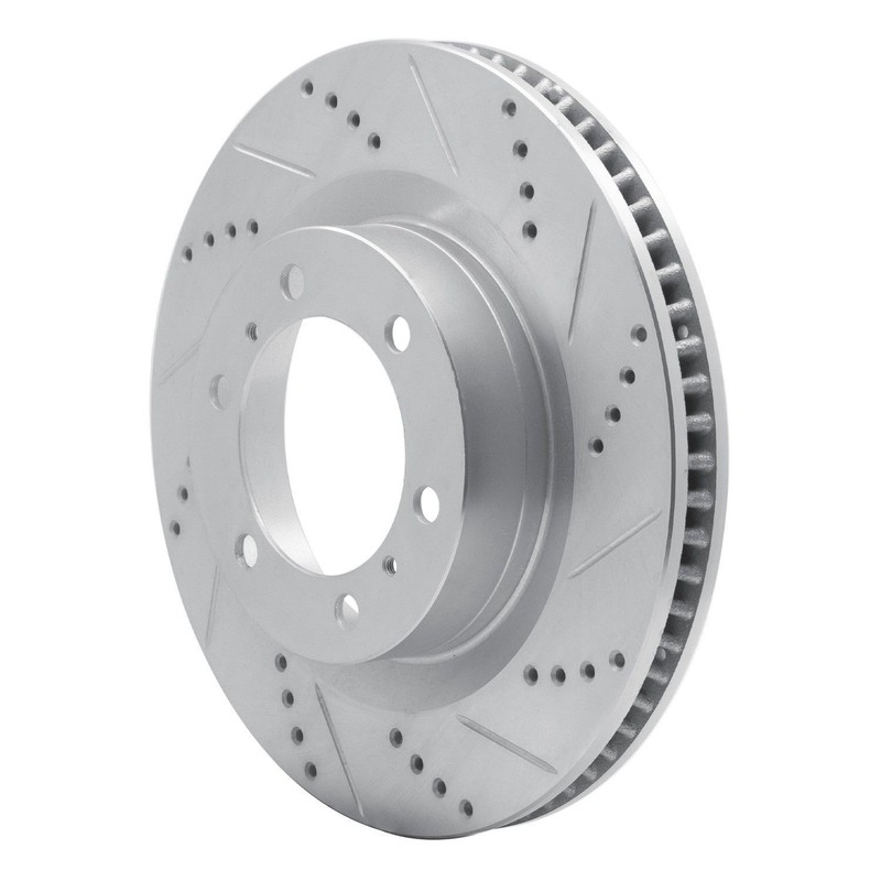 Dynamic Friction 631-76142R DFC Brake Rotor – Drilled and Slotted – Silver
