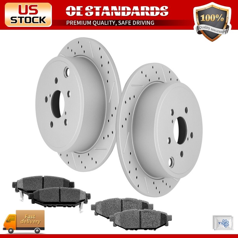 286mm Rear Drilled Disc Rotors Ceramic Brake Pads for Subaru Legacy Outback BRZ