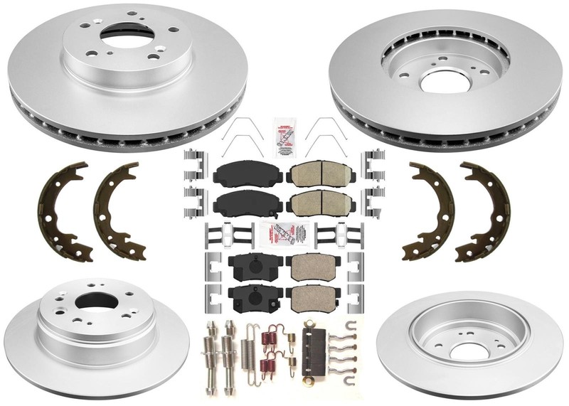 GEO Coated Disc Brake Rotors & Ceramic Pads For Honda CRV CR-V 2002 2003 2004
