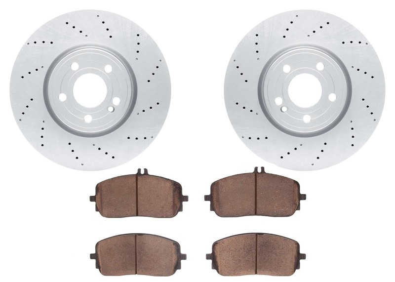 Front Coated Disc Brake Rotors & Pads fits Mercedes Benz AMG CLA250 330MM 20-25