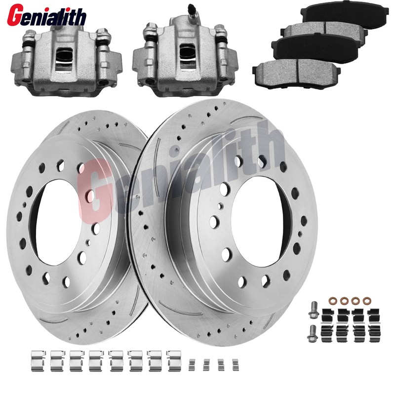 Rear Brake Rotor Pads + Calipers FOR 07-09 FJ Cruiser 2003-2009 Toyota 4Runner