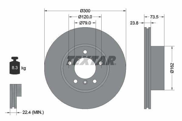 TEXTAR Brake Discs & Pads Front & Rear Braking Service Set Fits BMW 3 Series gallery