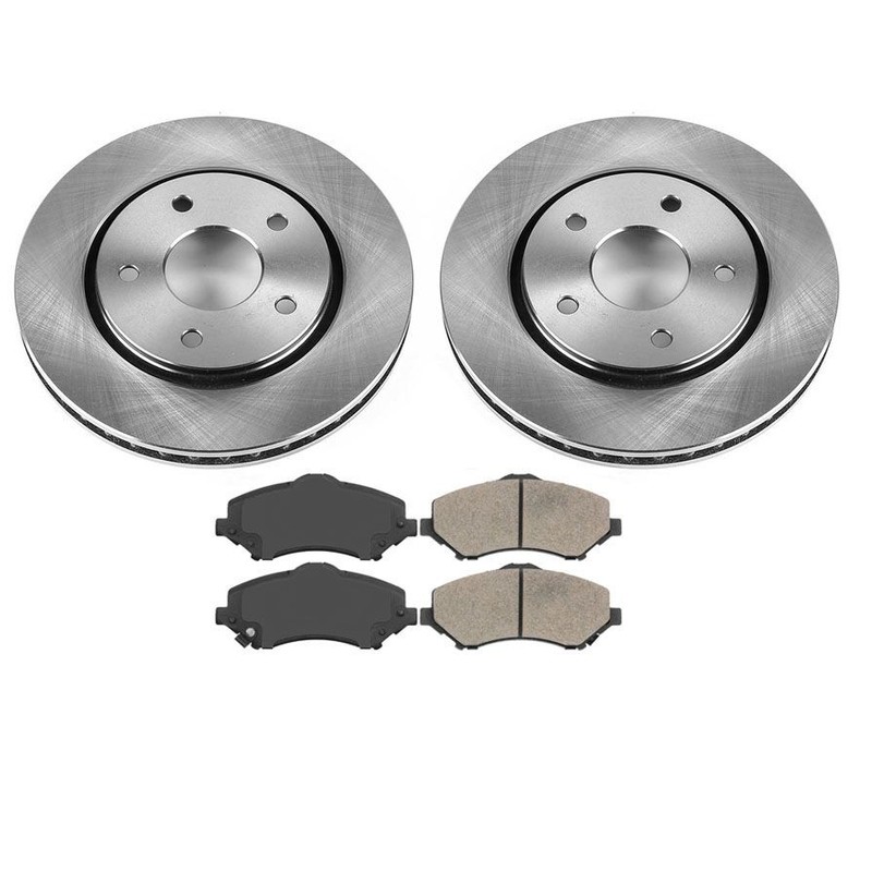 Fits 2008-2009 for Chrysler Town & Country Front Rotors & Ceramic Brake Pads