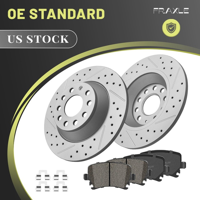 Rear Disc Brake Rotors & Ceramic Pads for Audi A6 2006-2011 A6 Quattro 2005-2010