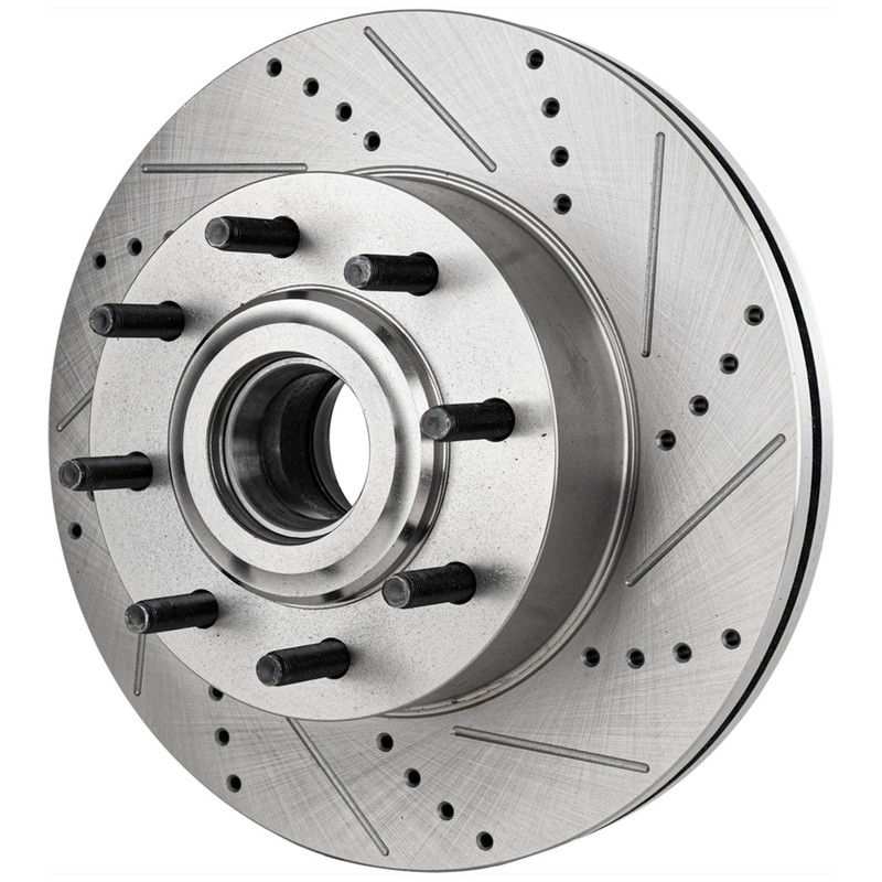 Disc Brake & Pad Kit For 13-17 F-250 Super Duty Front LH RH Cross-drilled RWD gallery