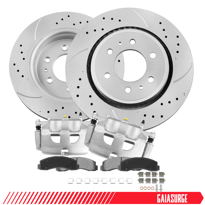 Front Disc Rotors Brake Calipers Brake Pads for 2012 2013 2014 – 2020 Ford F-150