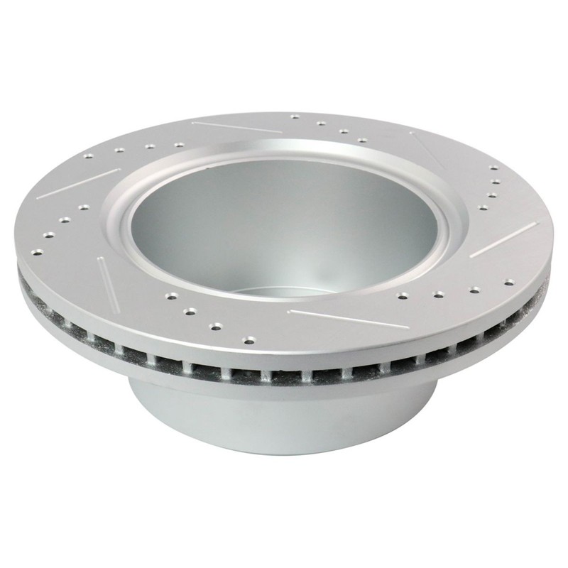TRQ Front Rear Performance Drilled & Slotted Brake Rotor & Posi Ceramic Pad Set gallery