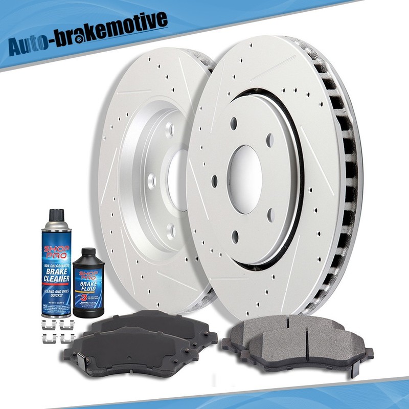 BRAKE ROTORS & METALLIC PADS KIT FRONT FOR DODGE GRAND CARAVAN RAM C/V PARTS