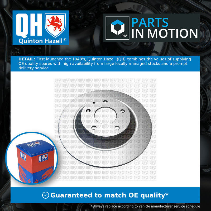 2x Brake Discs Pair Solid Rear 303mm BDC6119 Quinton Hazell Set K01126251 New