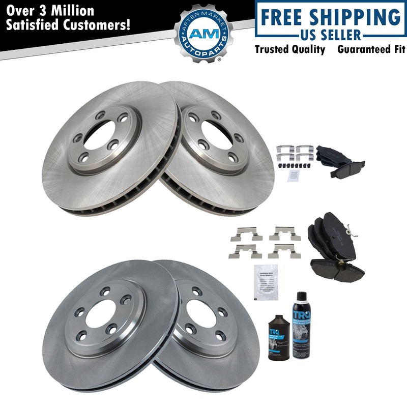 Brake Pad & Rotor Kit Ceramic Front & Rear w/Chemicals