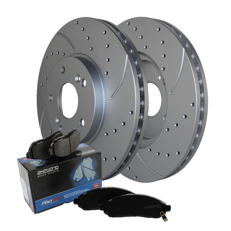 Front Brake Kit 300mm Drilled Rotors & Akebono ProACT Ceramic Pads For Pilot A/T