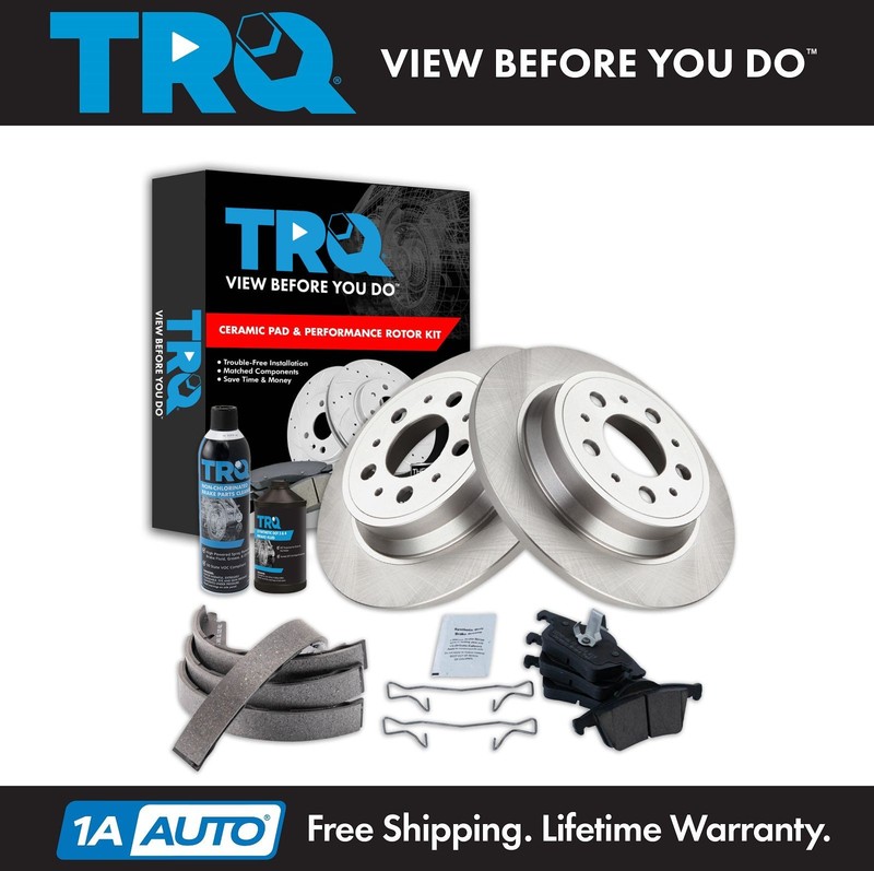 TRQ Rear Brake Pad & Rotor Kit Fits 2004-2009 Volvo
