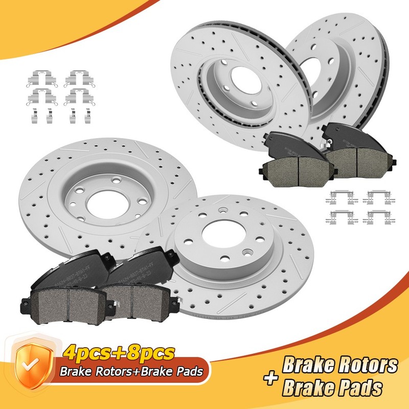 295mm Front & 281mm Rear Brake Rotors+Ceramic Pads for 2016-2018 Mazda CX-3 AWD