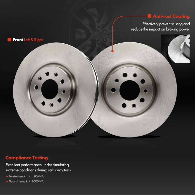 New Front Disc Brake Rotors & Ceramic Brake Pads for Jeep Cherokee KL 2014-2022 gallery