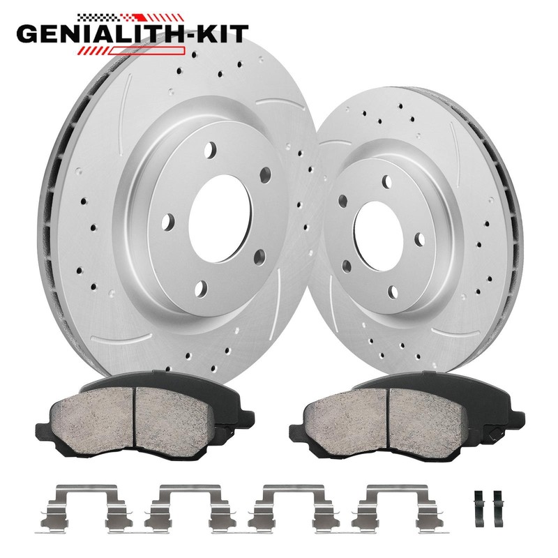 For Jeep Compass Patriot Dodge Caliber Avenger Front Drilled Rotors Brakes Pads