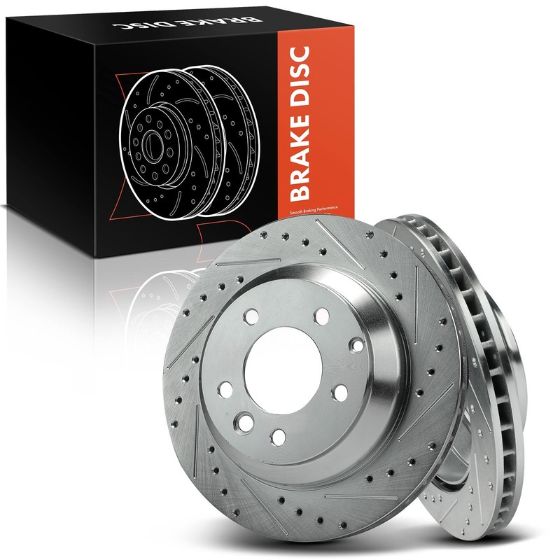 2x Drilled Brake Rotor for Audi Q7 07-15 Porsche Cayenne Volkswagen Touareg Rear