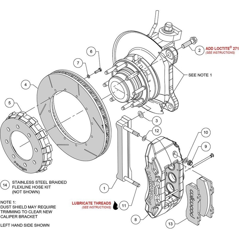 Wilwood 140-14558-R TX6R Big Brake Truck Front Brake Kit gallery