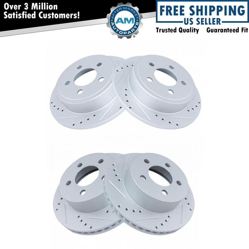 Front and Rear Brake Rotors Set For 2003-2006 Jeep Wrangler