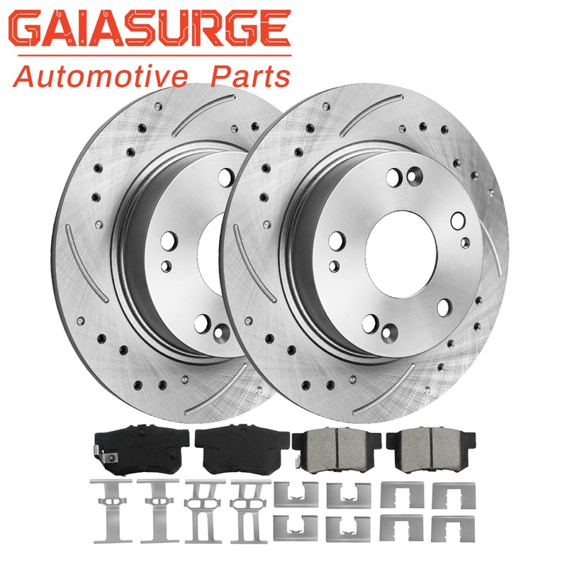 260mm REAR Disc Brake Rotors + Ceramic Brake Pads for Honda Civic Acura ILX CSX