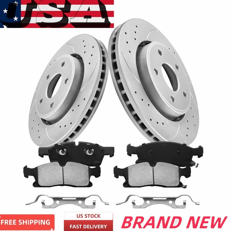Rear Drilled Rotors Brake Pads for Lexus RX450h RX350 Sienna Highlander 2014-15
