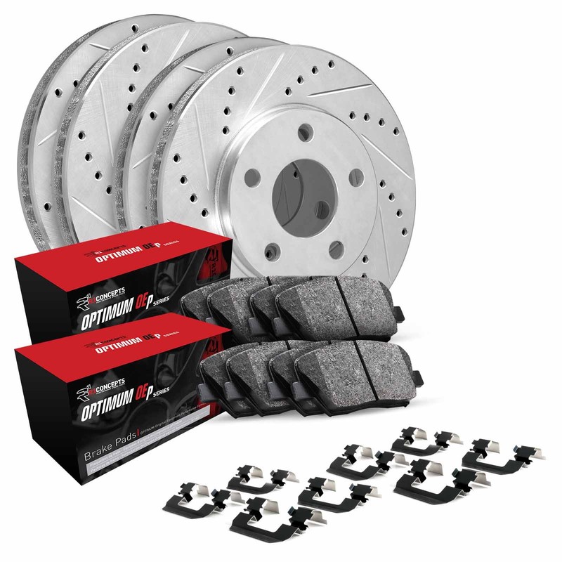 R1 Concepts Wguh2 68001 R1 Brake Rotors D S Silver W Optimum Oe Pads