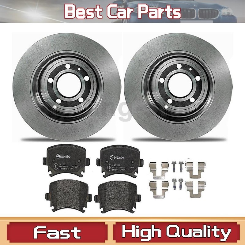 Rear Disc Brake Pad Set Disc Brake Rotor 3X Brembo For Audi A6 2006 2008