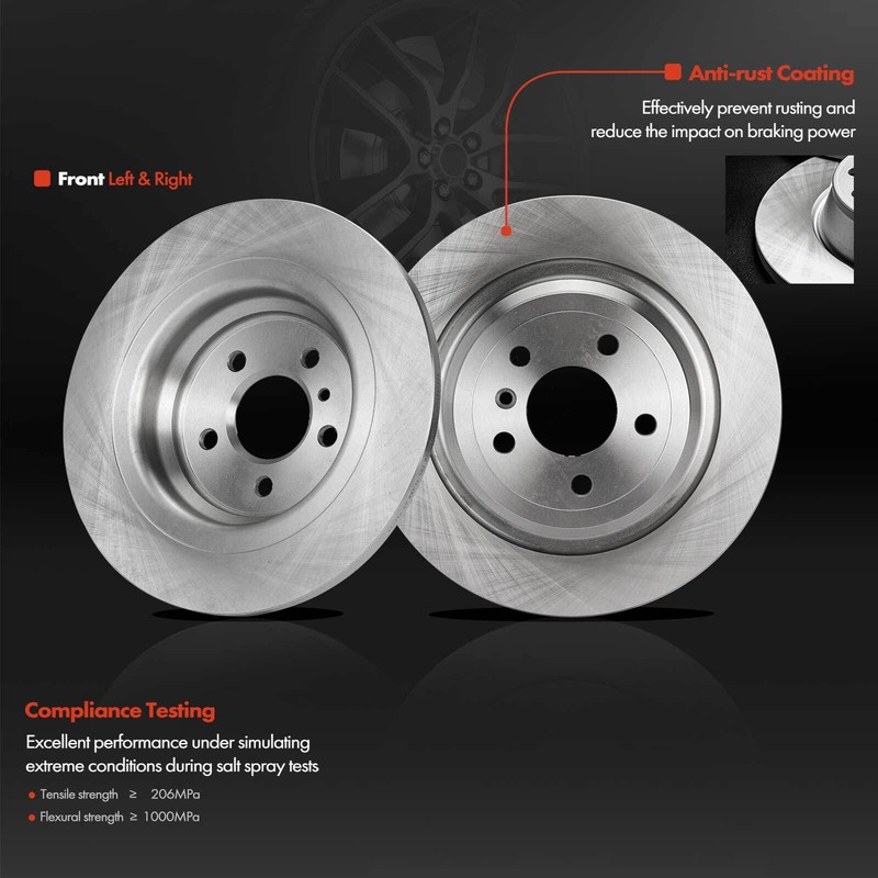 Front & Rear Disc Brake Rotors & Ceramic Brake Pads for Mercedes-Benz ML250 2015 gallery