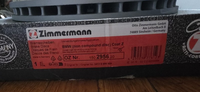 BMW 535i 550i F10 F11 Zimmermann Front Rear Rotors ATE Pads Sensor Kit gallery