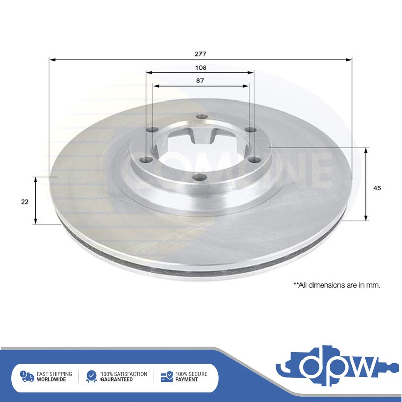 Fits Mitsubishi L200 1986-1996 L300 1986-2003 Brake Disc Front DPW #1