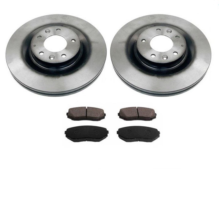 Front Disc Brake Rotor & Xtra Duty Ceramic Brake Pads for Jeep Liberty 02-07