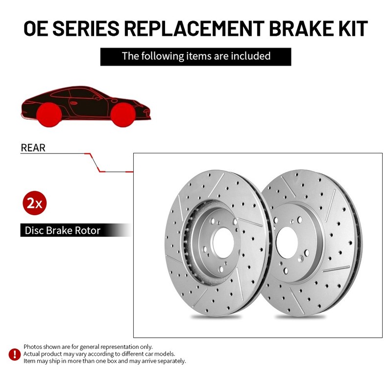 13.58"Front & 13.78"Rear Drilled Brake Rotors For 2020-2025 Lincoln Aviator gallery