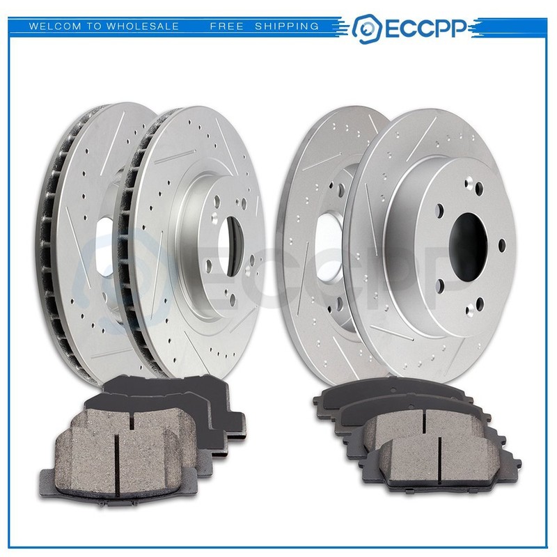 Ceramic Brake Pads And Rotors Front Rear For Honda Civic Si 2.0L