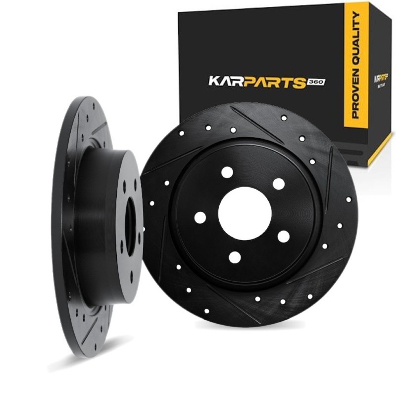 For Mitsubishi RVR 2013 2014 2015 2016 Rotor Set | Black | Drilled And Slotted