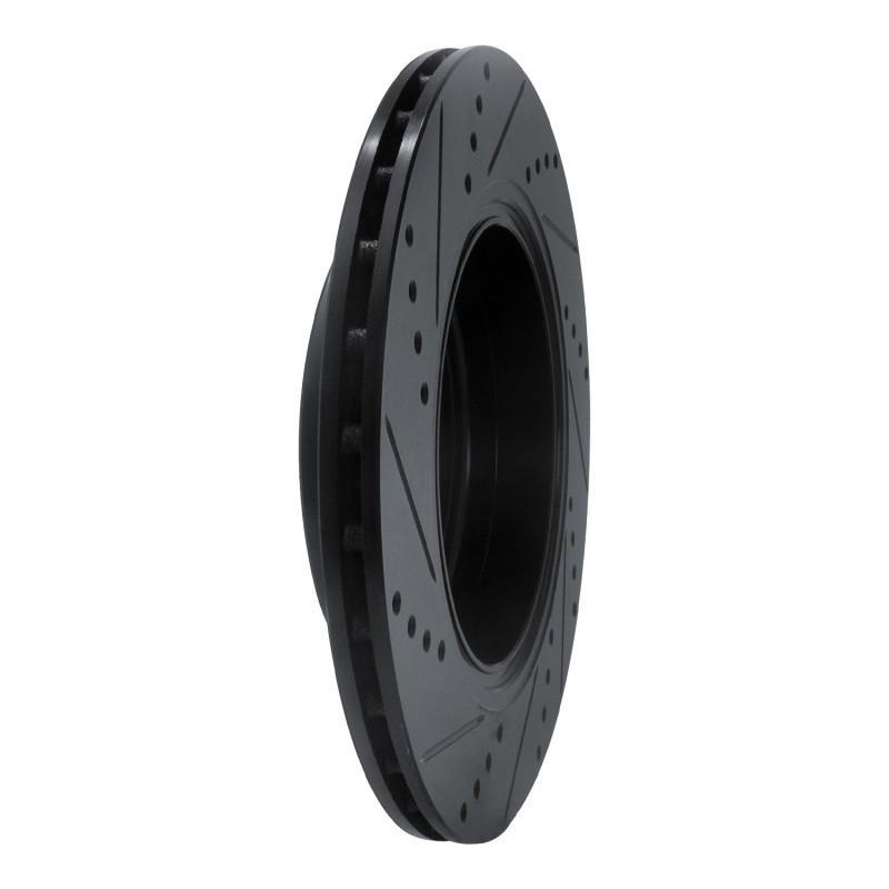R1 Fits 18-25 Genesis G70 Rear Left Drilled & Slotted Black Brake Rotor gallery