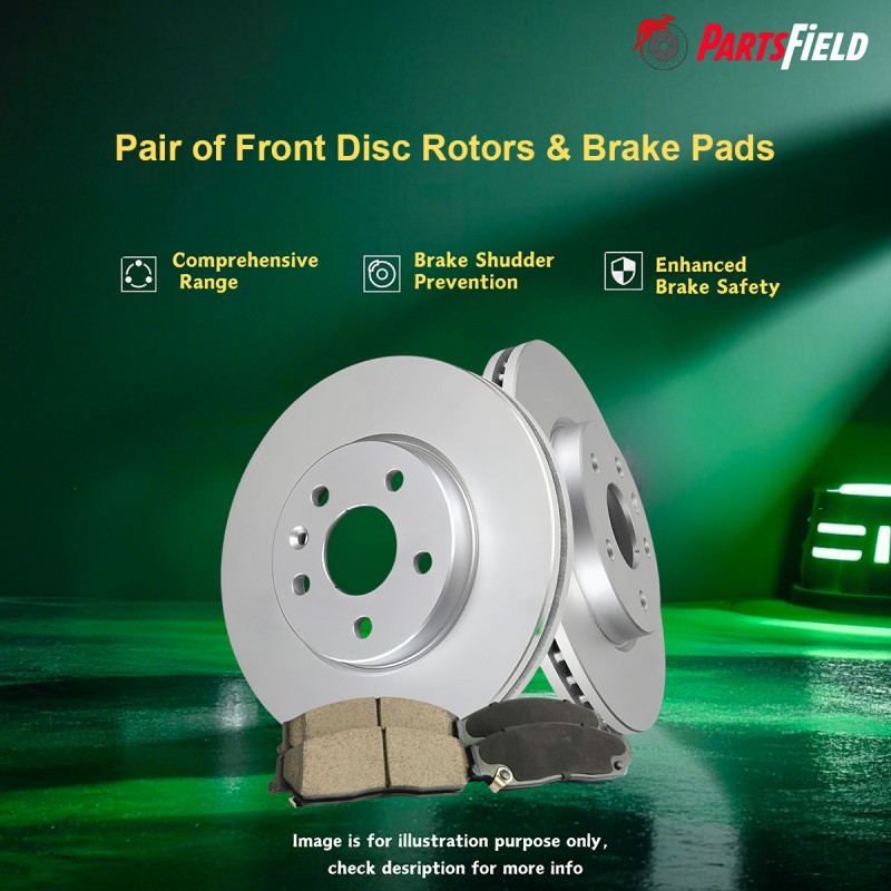 1 Pair Front Disc Rotors+Brake Pads for Mercedes Benz M-Class W164 05-11 350mm