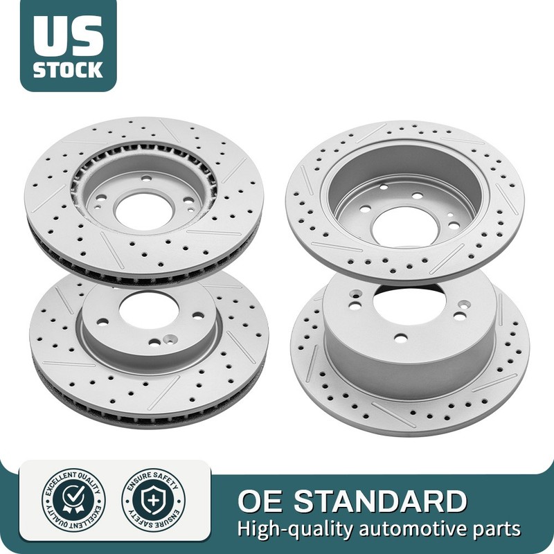 Front + Rear Brake Disc Rotors For for 2010 2011 2012 2013 Kia Forte Koup Forte5