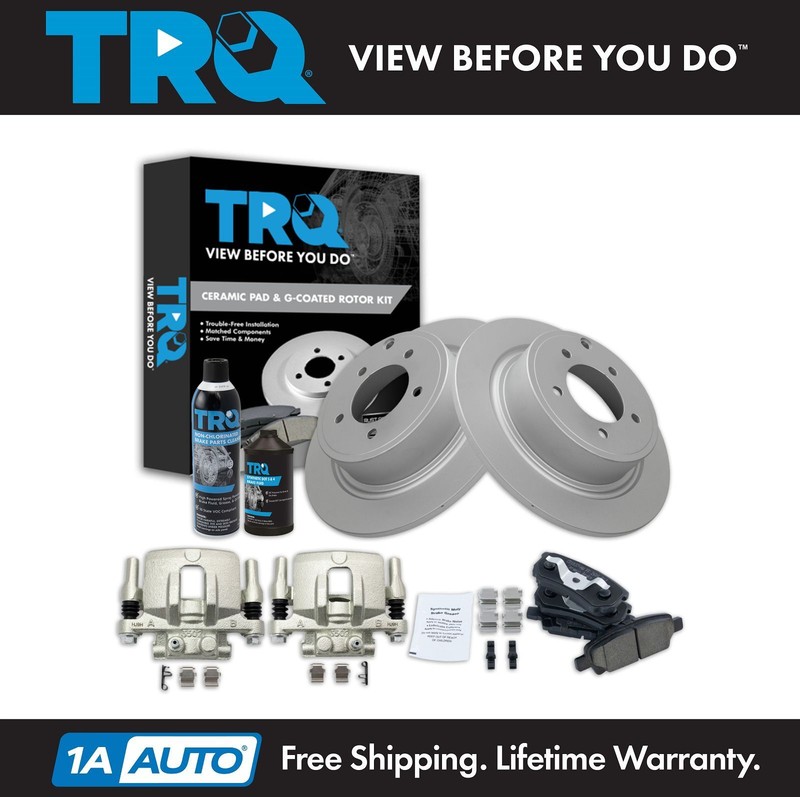 TRQ Rear Brake Pad & Rotor Kit Fits 11 Dodge Caliber