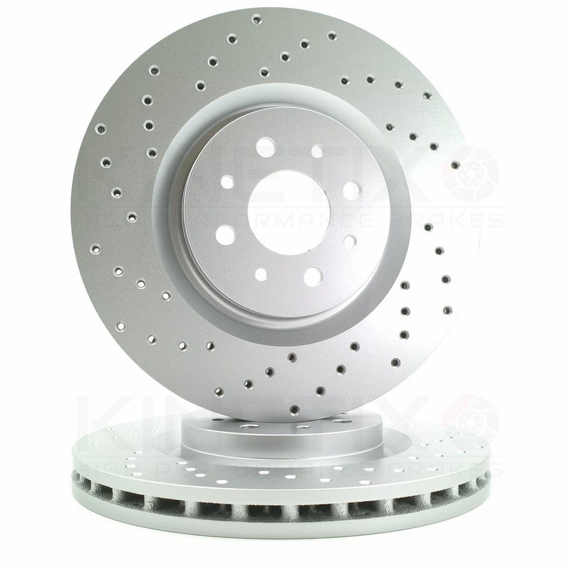 FOR ABARTH 500 595 COMPETIZIONE DRILLED FRONT BRAKE DISCS BREMBO PADS 305mm gallery
