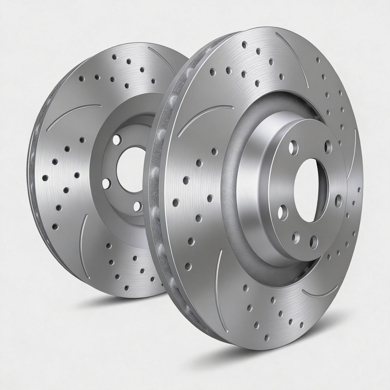 SP Perf. S06-1154-P Dbl-Drill/Slotted SLVR Rear Rotors 82-88 BMW 528e 85-88 535i